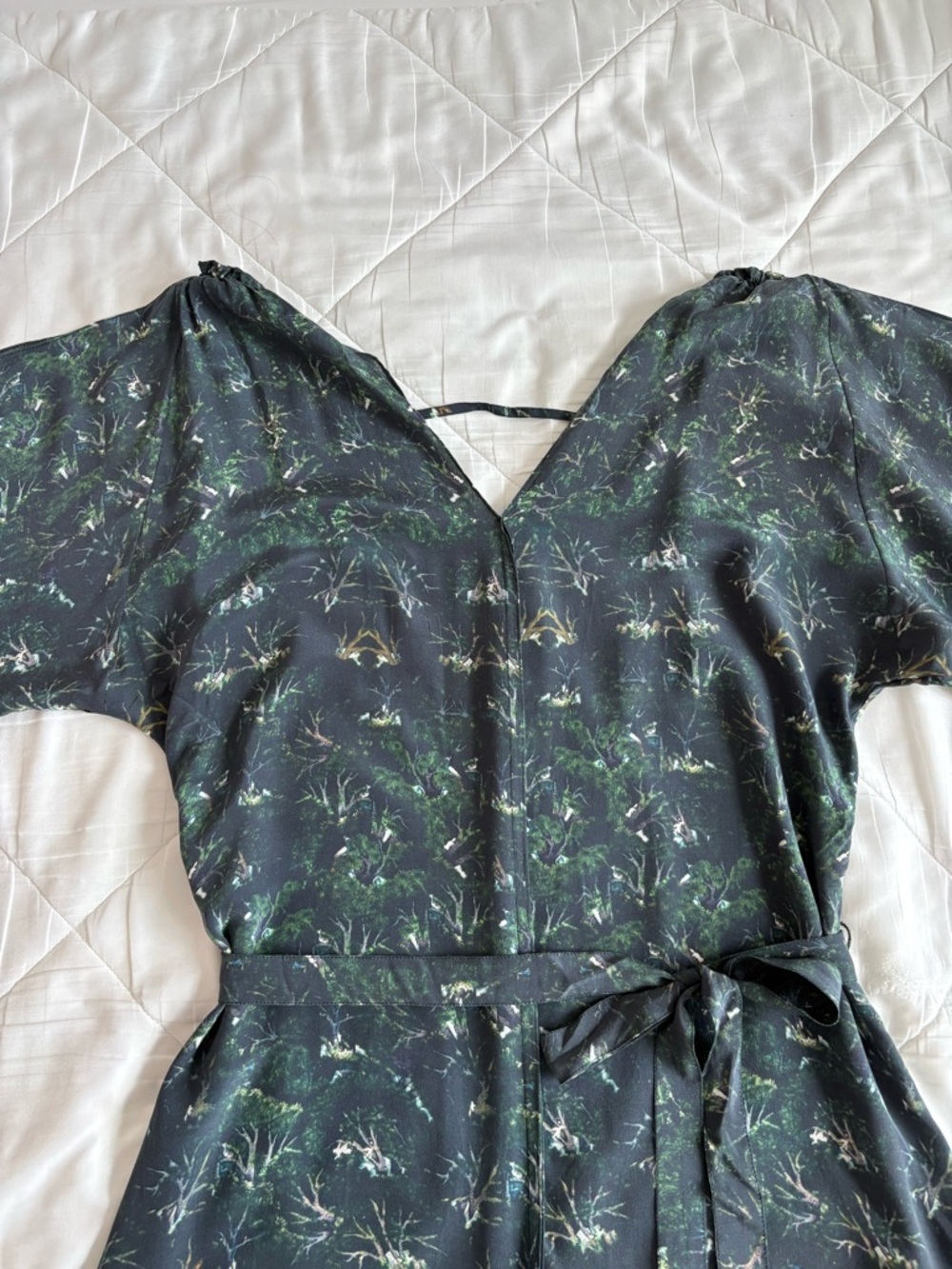 Figue Lupita Silk Dress in Mystic Dancer Green - Picture 3 of 13
